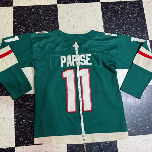 ZACH PARISE MINNESOTA WILD HOME AUTHENTIC ADIDAS PRIMEGREEN NH JERSEY size 40 - Picture 3 of 7